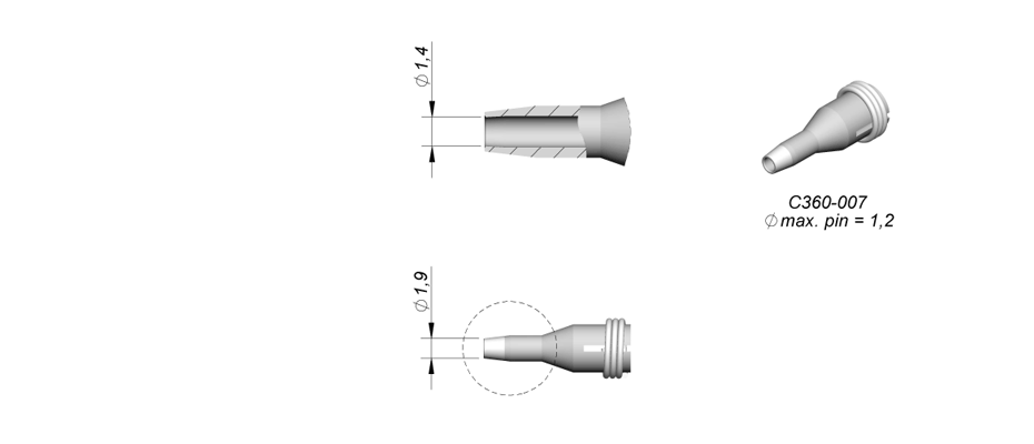 C360007 - Tip for DS360 microdesoldering iron